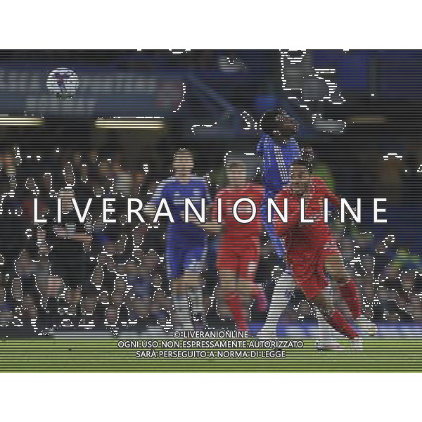 Liverpool\'s Raheem Sterling battles with Chelsea\'s Kurt Zouma Photographer Ashley Western /CameraSport Football - Capital One Cup Semi Final Second Leg - Chelsea v Liverpool - Tuesday 27th January 2015 - Stamford Bridge - London © CameraSport - 43 Linden Ave. Countesthorpe. Leicester. England. LE8 5PG - Tel: +44 (0) 116 277 4147 - admin@camerasport.com - www.camerasport.com /Agenzia Aldo Liverani sas - ITALY ONLY - EDITORIAL USE ONLY