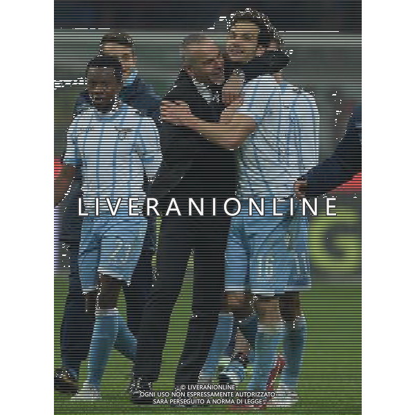 Coppa Italia TIM Cup 2014/2015 Quarti di Finale Milano - 27.01.2015 Milan-Lazio Nella Foto: esultanza di stefano pioli con parolo a fine gara /Ph.Vitez-Ag. Aldo Liverani