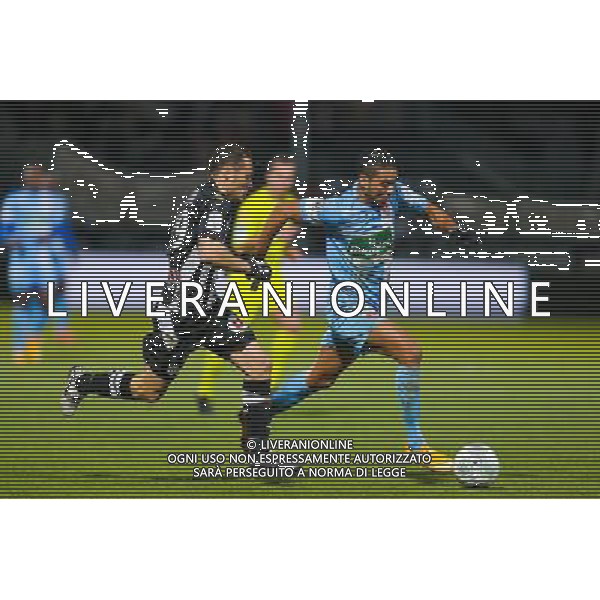 Chahir BELGHAZOUANI / Vincent MANCEAU - 26.01.2015 - Angers / Brest - 21eme journee de Ligue 2 - Photo : Vincent Michel / Icon Sport AG ALDO LIVERANI SAS ONLY ITALY