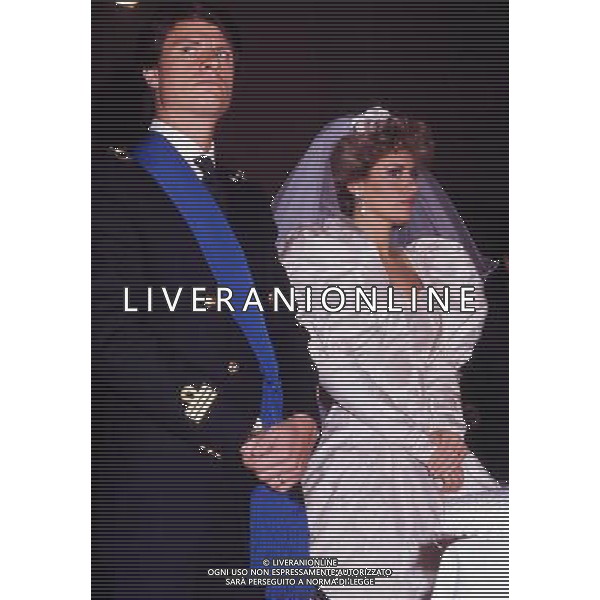 RETROSPETTIVA ALESSANDRA MUSSOLINI NELLA FOTO ALESSANDRA MUSSOLINI IL GIORNO DEL SUO MATRIMONIO CON MAURO FLORIANI AG ALDO LIVERANI SAS