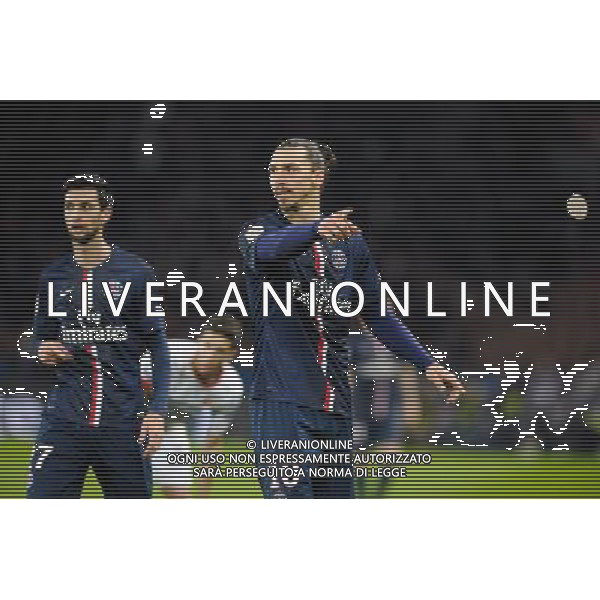 Zlatan Ibrahimovic / Javier Pastore - 30.01.2015 - PSG / Rennes - 23eme journee de Ligue 1 Photo : Andre Ferreira / Icon Sport AG ALDO LIVERANI SAS ONLY ITALY