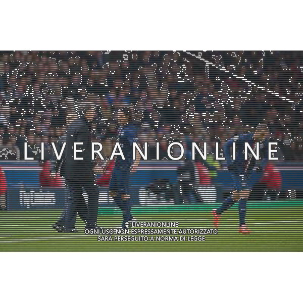 Laurent Blanc / Edinson Cavani / Lucas Moura - 30.01.2015 - PSG / Rennes - 23eme journee de Ligue 1 Photo : Andre Ferreira / Icon Sport AG ALDO LIVERANI SAS ONLY ITALY