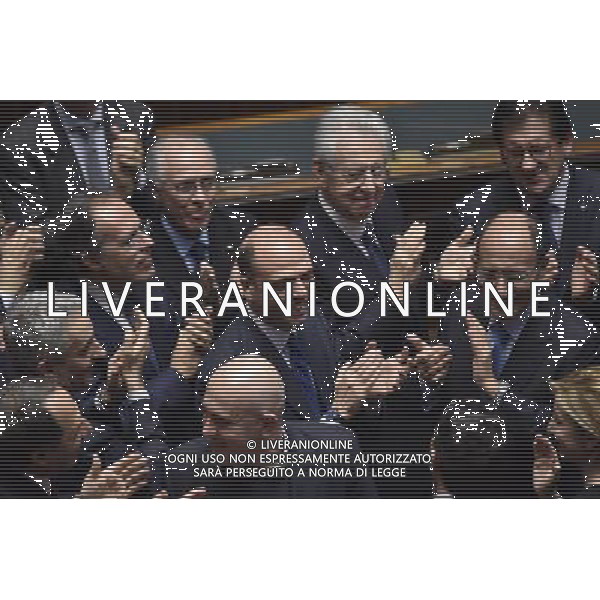 Camera dei Deputati - Seduta comune per Elezione Presidente della Repubblica - Quarta votazione Roma 31 gennaio 2015 nella foto Angelino Alfano con il suo gruppo applaude alla elezione di Mattarella ©Corradetti/AGENZIA ALDO LIVERANI SAS