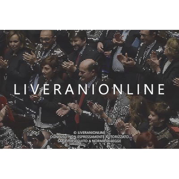 Camera dei Deputati - Seduta comune per Elezione Presidente della Repubblica - Quarta votazione Roma 31 gennaio 2015 nella foto Pier Luigi Bersani applaude alla elezione di Mattarella ©Corradetti/AGENZIA ALDO LIVERANI SAS