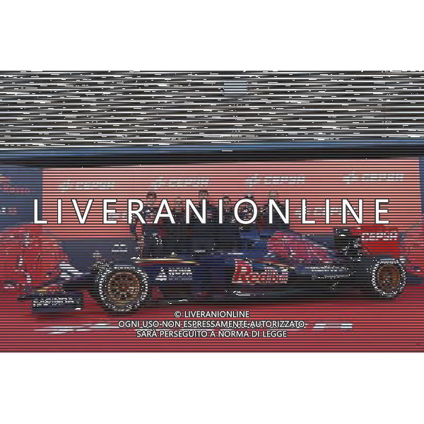 The Scuderia Toro Rosso STR10 is unveiled (L to R): Max Verstappen (NLD) Scuderia Toro Rosso; Paolo Marabini (ITA) Scuderia Toro Rosso Chief Designer; James Key (GBR) Scuderia Toro Rosso Technical Director; Matteo Piraccini (ITA) Scuderia Toro Rosso Chief Designer; Franz Tost (AUT) Scuderia Toro Rosso Team Principal. 31.01.2015. Formula One Testing, Preparation Day, Jerez, Spain. - www., EMail: requests@ - copy of publication required for printed pictures. Every used picture is fee-liable. © Copyright: Batchelor / /Agenzia Aldo Liverani Sas - ITALY ONLY - EDITORIAL USE ONLY