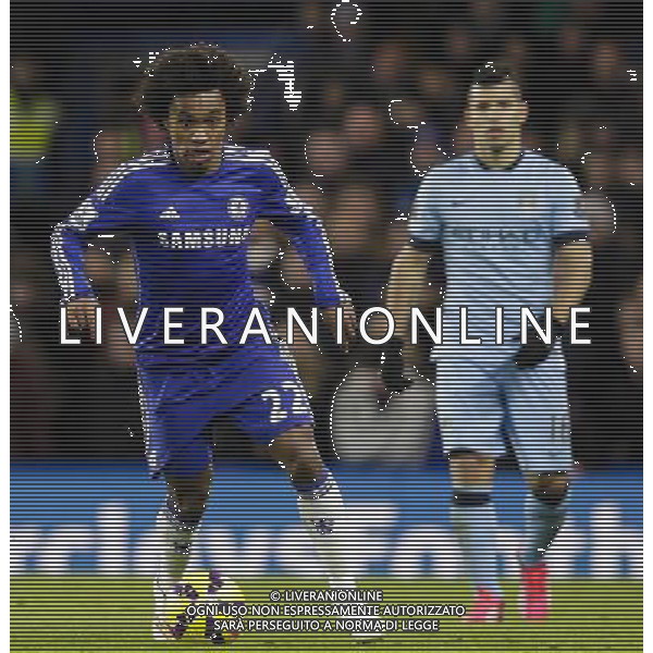 Chelsea\'s Willian in action during todays match Photographer Craig Mercer/CameraSport Football - Barclays Premiership - Chelsea v Manchester City - Saturday 31st January 2015 - Stamford Bridge - London Ã‚Â© CameraSport - 43 Linden Ave. Countesthorpe. Leicester. England. LE8 5PG - Tel: +44 (0) 116 277 4147 - admin@camerasport.com - www.camerasport.com ag aldo liverani sas only italy