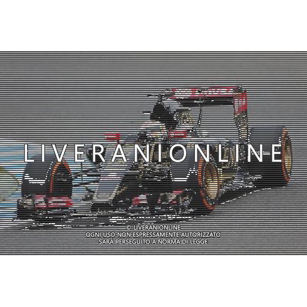 Pastor Maldonado (VEN) Lotus F1 E23 - first run. 02.02.2015. Formula One Testing, Day Two, Jerez, Spain. AG ALDO LIVERANI SAS ONLY ITALY