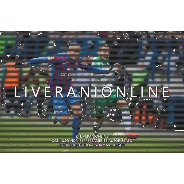 Yohann MOLLO / Ala Eddine YAHIA - 01.02.2015 - Caen / Saint Etienne - 23eme journee de Ligue 1 - Photo : Vincent Michel / Icon Sport AG ALDO LIVERANI SAS ONLY ITALY