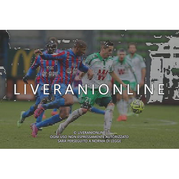 Jordan ADEOTI / Romain HAMOUMA - 01.02.2015 - Caen / Saint Etienne - 23eme journee de Ligue 1 - Photo : Vincent Michel / Icon Sport AG ALDO LIVERANI SAS ONLY ITALY
