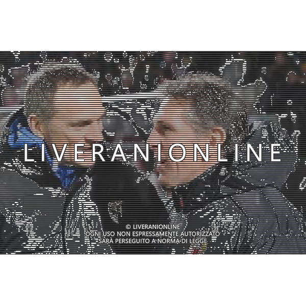 Albert CARTIER / Claude PUEL - 31.01.2015 - Metz / Nice - 23eme journee de Ligue 1 Photo : Fred Marvaux / Icon Sport