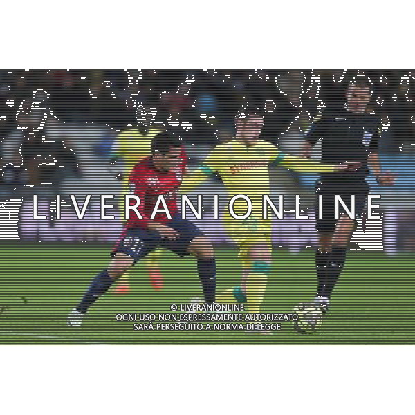 Jordan VERETOUT / Marcos LOPES - 31.01.2015 - Nantes / Lille - 23eme journee de Ligue 1 - Photo : Vincent Michel / Icon Sport AG ALDO LIVERANI SAS ONLY ITALY