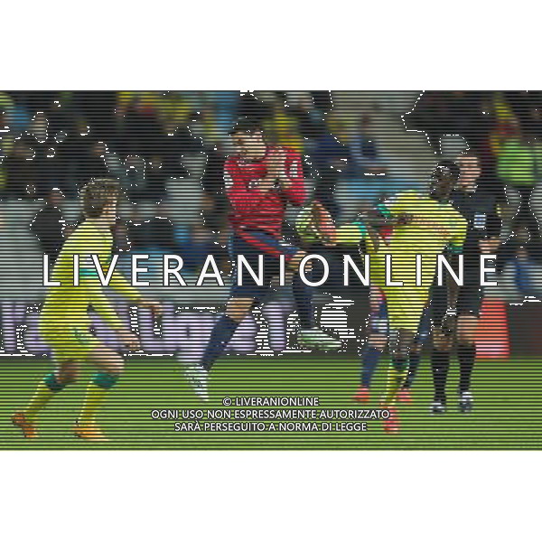 Marcos LOPES / Remi GOMIS - 31.01.2015 - Nantes / Lille - 23eme journee de Ligue 1 - Photo : Vincent Michel / Icon Sport AG ALDO LIVERANI SAS ONLY ITALY