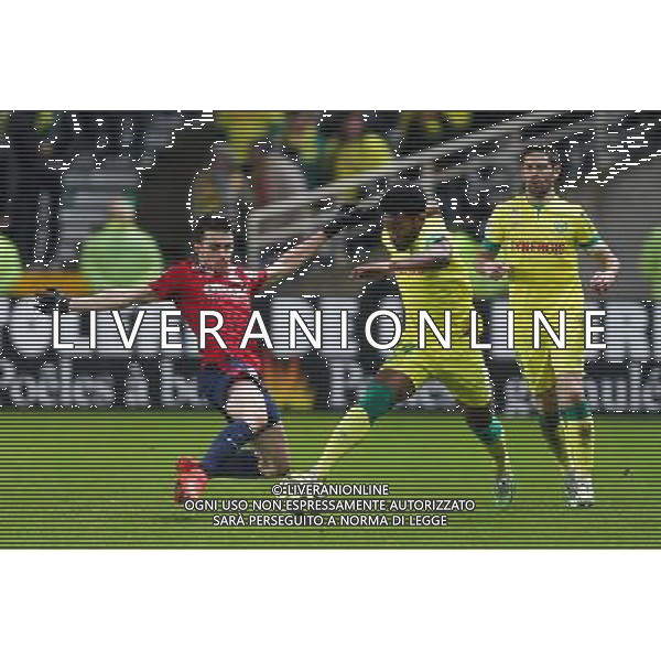 Georges Kevin NKOUDOU / Sebastien CORCHIA - 31.01.2015 - Nantes / Lille - 23eme journee de Ligue 1 - Photo : Vincent Michel / Icon Sport AG ALDO LIVERANI SAS ONLY ITALY