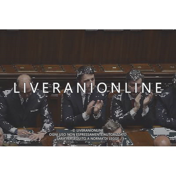 ROMA 03-02-2015 CAMERA DEI DEPUTATI IL GIURAMENTO DEL PRESIDENTE DELLA REPUBBLICA SERGIO MATTARELLA NELLA FOTO ANGELINO ALFANO-MATTEO RENZI FOTO FABRIZIO CORRADETTI-AG ALDO LIVERANI SAS