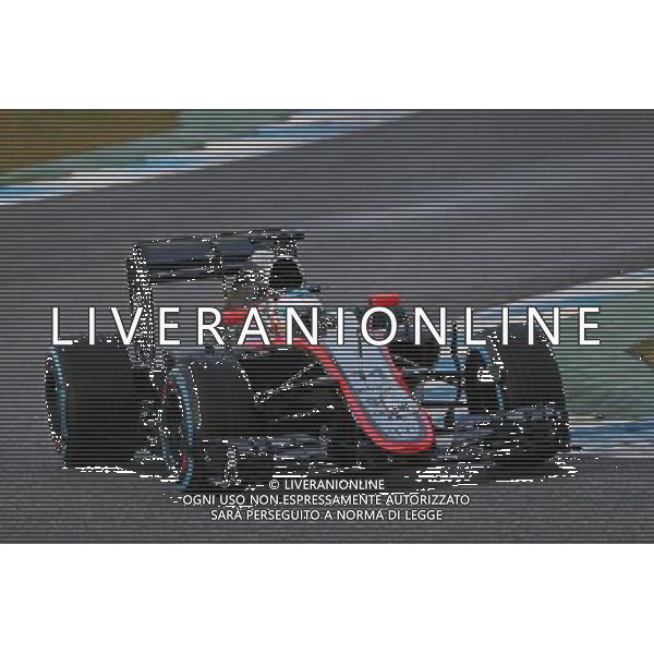 Fernando Alonso (ESP) McLaren MP4-30 running sensor equipment on the nosecone. 03.02.2015. Formula One Testing, Day Three, Jerez, Spain. AG ALDO LIVERANI SAS ONLY ITALY