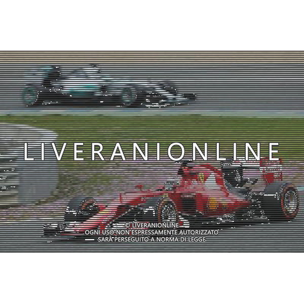 Kimi Raikkonen (FIN) Ferrari SF15-T leads Nico Rosberg (GER) Mercedes AMG F1 W06. 03.02.2015. Formula One Testing, Day Three, Jerez, Spain. AG ALDO LIVERANI SAS ONLY ITALY