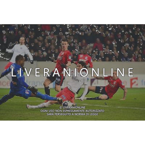 Edinson CAVANI / Vincent ENYEAMA - 03.02.2015 - Lille / Paris Saint Germain - 1/2Finale Coupe de la Ligue Photo : Dave Winter / Icon Sport /Agenzia Aldo Liverani sas - ITALY ONLY - EDITORIAL USE ONLY