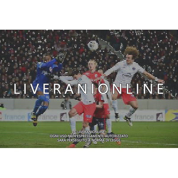 Vincent ENYEAMA / Thiago MOTTA / David LUIZ - 03.02.2015 - Lille / Paris Saint Germain - 1/2Finale Coupe de la Ligue Photo : Dave Winter / Icon Sport /Agenzia Aldo Liverani sas - ITALY ONLY - EDITORIAL USE ONLY