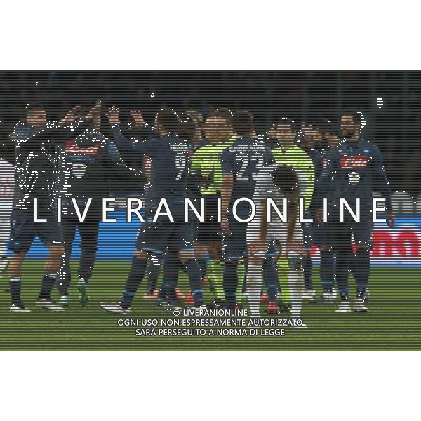 Coppa Italia TIM Cup 2014/2015 Quarti di Finale Napoli - 04.02.2015 Napoli-Inter Nella Foto:Esultanza Napoli delusione Ranocchia /Ph.Mosca-Ag. Aldo Liverani