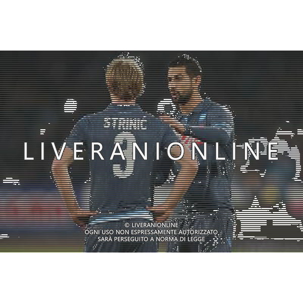 NAPOLI - INTER QUARTI DI FINALE DI COPPA ITALIA TIM CUP 04 FEBBRAIO 2015 NELLA FOTO: MIGUELANGEL BRITOS, IVAN STRINIC ©MOSCA/AGENZIA ALDO LIVERANI SAS