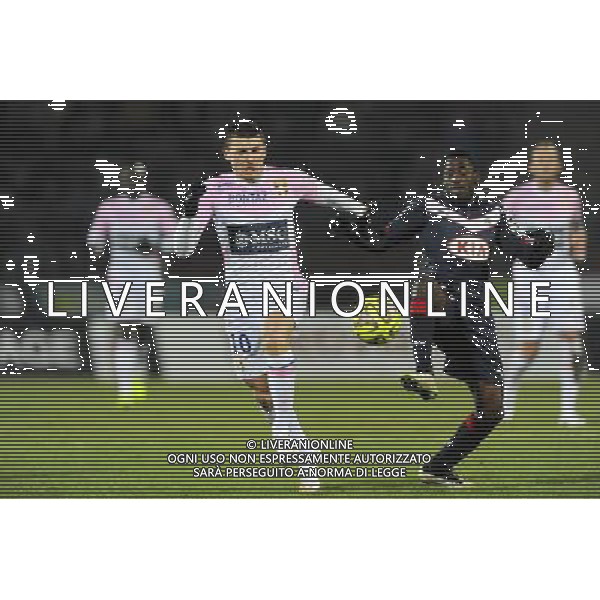 Mathieu DUHAMEL / Andre BIYOGO POKO - 07.02.2015 - Evian Thonon / Bordeaux - 24eme journee de Ligue 1 Photo : Jean Paul Thomas / Icon Sport AG ALDO LIVERANI SAS ONLY ITALY
