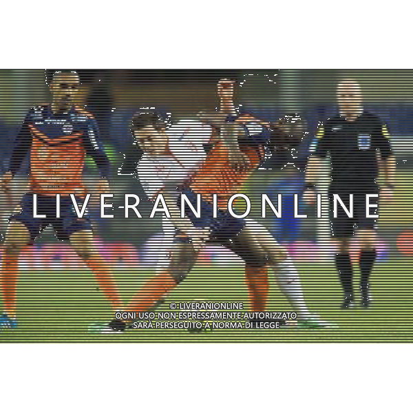 Nolan ROUX / Bryan DABO - 07.02.2015 - Montpellier / Lille - 24eme journee de Ligue 1 Photo : Nicolas Guyonnet / Icon Sport AG ALDO LIVERANI SAS ONLY ITALY