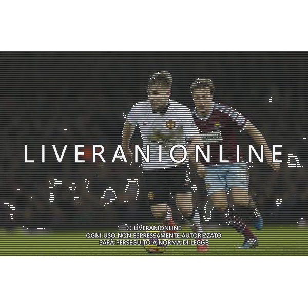 Manchester United\'s Luke Shaw in action during todays match Photographer Craig Mercer/CameraSport Football - Barclays Premiership - West Ham United v Manchester United - Sunday 8th February 2015 - Boleyn Ground - London © CameraSport - 43 Linden Ave. Countesthorpe. Leicester. England. LE8 5PG - Tel: +44 (0) 116 277 4147 - admin@camerasport.com - www.camerasport.com /Agenzia Aldo Liverani Sas - ITALY ONLY - EDITORIAL USE ONLY