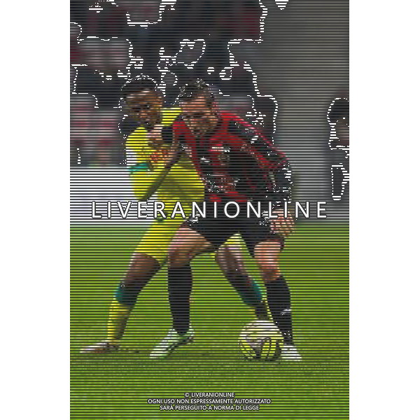 Eric BAUTHEAC / Georges Kevin NKOUDOU - 08.02.2015 - Nice / Nantes - 24e journee Ligue 1 Photo : Jc Magnenet / Icon Sport ag aldo liverani sas only italy