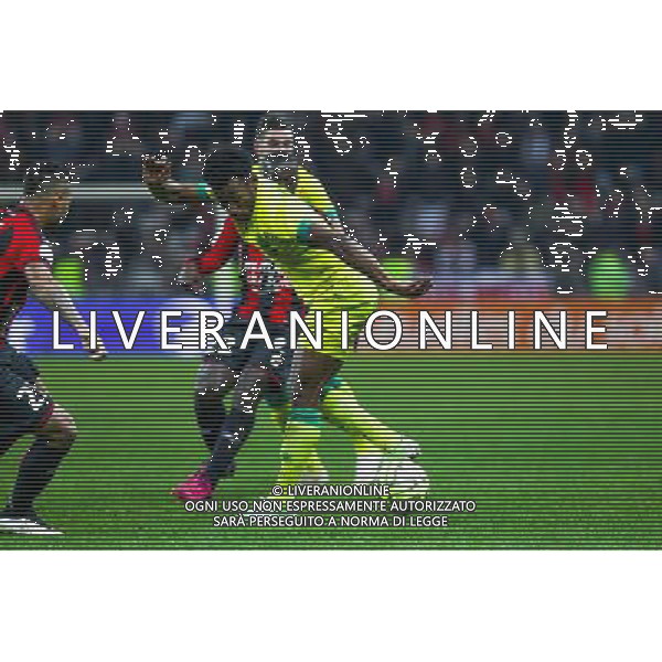 Georges Kevin NKOUDOU / Nampalys MENDY - 08.02.2015 - Nice / Nantes - 24e journee Ligue 1 Photo : Jc Magnenet / Icon Sport ag aldo liverani sas only italy