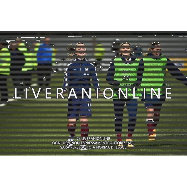 Joie Gaetane THINEY / Laure BOULLEAU - 08.02.2015 - Football feminin - France / Etats Unis - match amical -Lorient Photo : Winterpress / Icon Sport AG ALDO LIVERANI SAS ONLY ITALY