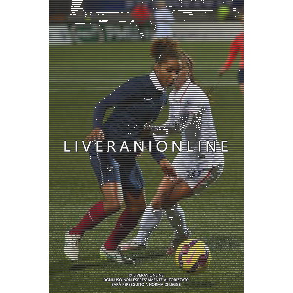 Laura GEORGES / Alex MORGAN - 08.02.2015 - Football feminin - France / Etats Unis - match amical -Lorient Photo : Winterpress / Icon Sport AG ALDO LIVERANI SAS ONLY ITALY