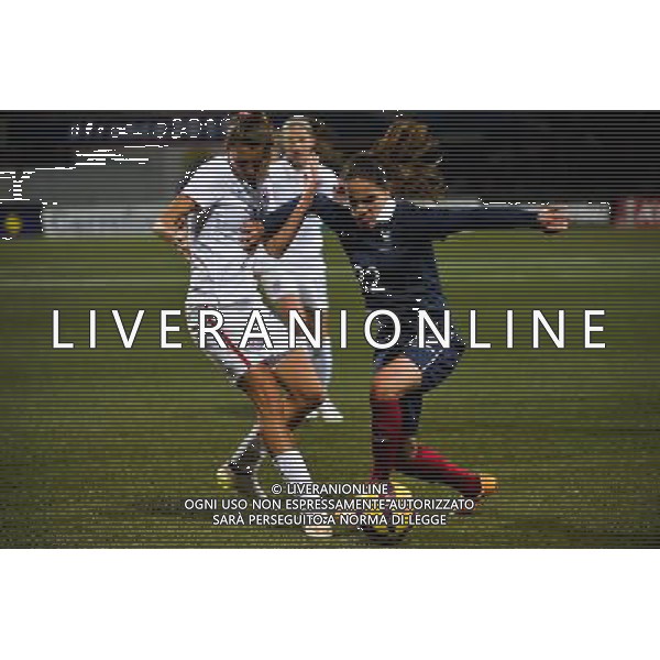 Tobin HEATH / Amel MAJRI - 08.02.2015 - Football feminin - France / Etats Unis - match amical -Lorient Photo : Winterpress / Icon Sport AG ALDO LIVERANI SAS ONLY ITALY