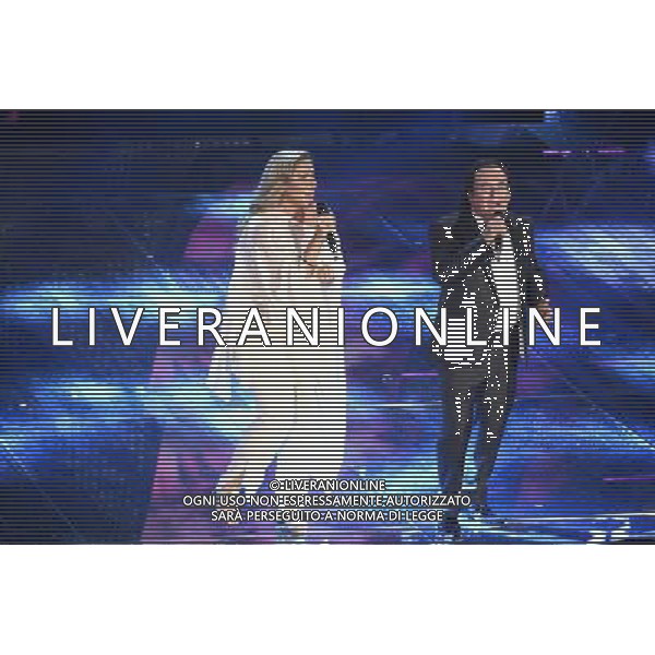 65mo FESTIVAL DELLA CANZONE ITALIANA DI SANREMO PRIMA SERATA 10 FEBBRAIO 2015 NELLA FOTO ALBANO CARRISI E ROMINA POWER ©Gazzaniga/Agenzia Aldo Liverani sas