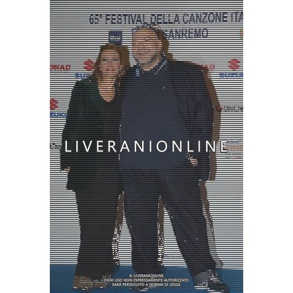 65mo Festival della Canzone Italiana di SanRemo 11 febbraio 2015 nella foto Grazia di Michele con Mauro Coruzzi ©Gazzaniga/AGENZIA ALDO LIVERANI SAS