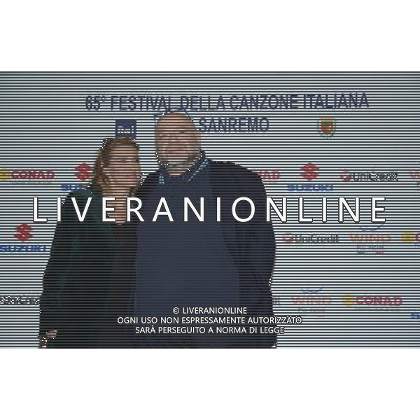 65mo Festival della Canzone Italiana di SanRemo 11 febbraio 2015 nella foto Grazia di Michele con Mauro Coruzzi ©Gazzaniga/AGENZIA ALDO LIVERANI SAS