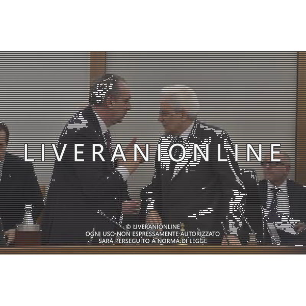 Plenum del Csm per la nomina del nuovo procuratore generale della Corte di Cassazione a palazzo dei Marescialli a Roma 11 febbraio 2015 presieduto dal Capo dello Stato Sergio Mattarella nella foto con Giovanni Legnini Vicepresidente del Consiglio Superiore della Magistratura ©Corradetti/AGENZIA ALDO LIVERANI SAS
