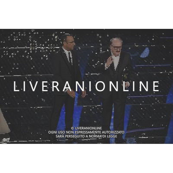 SECONDA SERATA 65mo FESTIVAL DELLA CANZONE ITALIANA DI SANREMO 11 FEBBRAIO 2015 nella foto Carlo Conti e Pino Donaggio ©Gazzaniga/Agenzia Aldo Liverani sas