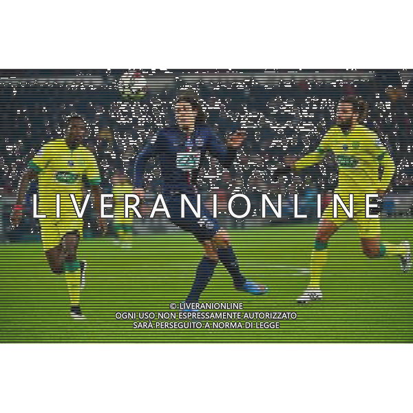Edinson CAVANI / Papy Mison DJILOBODJI / Oswaldo VIZCARRONDO - 11.02.2015 - Paris Saint Germain / Nantes - 1/8Finale Cupe de France- Photo : Dave Winter / Icon Sport AG ALDO LIVERANI SAS ONLY ITALY