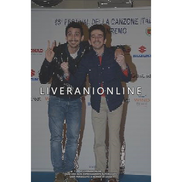65mo FESTIVAL DELLA CANZONE ITALIANA DI SANREMO 12 FEBBRAIO 2015 Nella foto: Fabrizio Biggio e Francesco Mandelli ©Gazzaniga/AGENZIA ALDO LIVERANI SAS