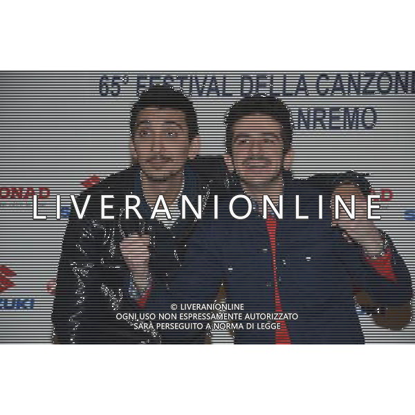 65mo FESTIVAL DELLA CANZONE ITALIANA DI SANREMO 12 FEBBRAIO 2015 Nella foto: Fabrizio Biggio e Francesco Mandelli ©Gazzaniga/AGENZIA ALDO LIVERANI SAS