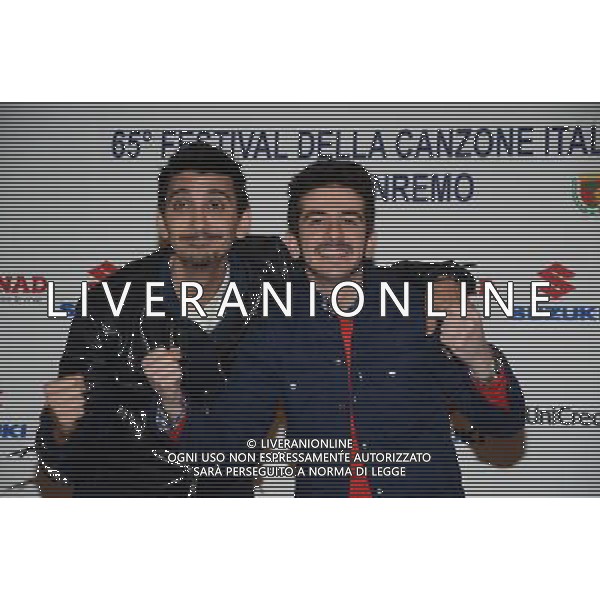 65mo FESTIVAL DELLA CANZONE ITALIANA DI SANREMO 12 FEBBRAIO 2015 Nella foto: Fabrizio Biggio e Francesco Mandelli ©Gazzaniga/AGENZIA ALDO LIVERANI SAS