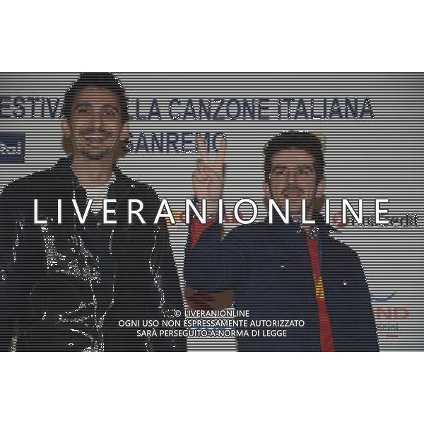 65mo FESTIVAL DELLA CANZONE ITALIANA DI SANREMO 12 FEBBRAIO 2015 Nella foto: Fabrizio Biggio e Francesco Mandelli ©Gazzaniga/AGENZIA ALDO LIVERANI SAS