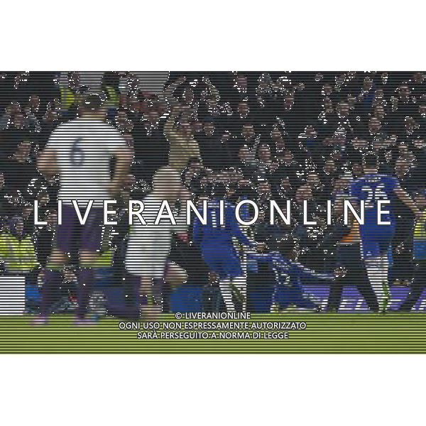 Chelsea\'s Willian celebrates scoring his sides first goal, securing a late 1-0 victory Photographer Craig Mercer/CameraSport Football - Barclays Premiership - Chelsea v Everton - Wednesday 11th February 2015 - Stamford Bridge - London © CameraSport - 43 Linden Ave. Countesthorpe. Leicester. England. LE8 5PG - Tel: +44 (0) 116 277 4147 - admin@camerasport.com - www.camerasport.com AG ALDO LIVERANI SAS ONLY ITALY