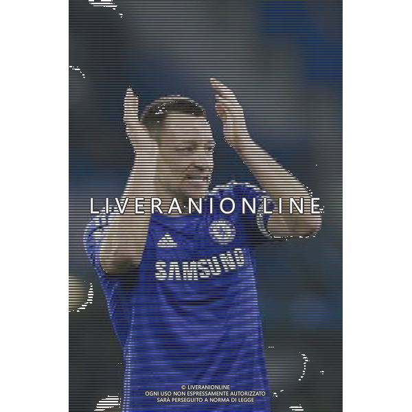 Chelsea\'s John Terry celebrates his side\'s 1-0 victory at the final whistle Photographer Craig Mercer/CameraSport Football - Barclays Premiership - Chelsea v Everton - Wednesday 11th February 2015 - Stamford Bridge - London © CameraSport - 43 Linden Ave. Countesthorpe. Leicester. England. LE8 5PG - Tel: +44 (0) 116 277 4147 - admin@camerasport.com - www.camerasport.com AG ALDO LIVERANI SAS ONLY ITALY