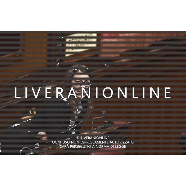 Roma - 12/02/2015 - Palazzo Chigi - Discussione del disegno di legge costituzionale - nella foto: Barbara Saltamartini siede nei banchi del gruppo Fratelli d\'Italia dopo essere uscita dal gruppo NCD / Ph. Fabrizio Corradetti - Ag. Aldo Liverani Sas