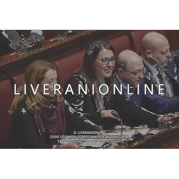 Roma - 12/02/2015 - Palazzo Chigi - Discussione del disegno di legge costituzionale - nella foto: Barbara Saltamartini siede nei banchi del gruppo Fratelli d\'Italia dopo essere uscita dal gruppo NCD / Ph. Fabrizio Corradetti - Ag. Aldo Liverani Sas