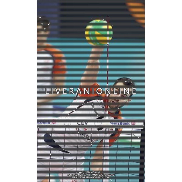 12.02.2015 Jastrzebie Zdroj sport siatkowka mezczyzn Liga Mistrzow 2015 , 2015 CEV DenizBank Volleyball Champions League - Men . Jastrzebski Wegiel (biale) - Sir Safety Perugia (czerwone) n/z. Guillaume Quesque . Fot. Tomasz Wantula / EDYTOR.net/NEWSPIX.PL --- Newspix.pl /Agenzia Aldo Liverani sas - ITALY ONLY - EDITORIAL USE ONLY *** Local Caption *** www.newspix.pl mail us: info@newspix.pl call us: 0048 022 23 22 222 --- Polish Picture Agency by Ringier Axel Springer Poland