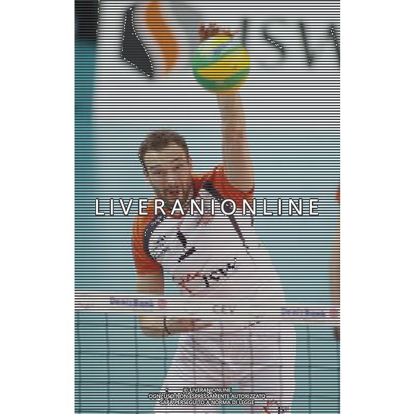 12.02.2015 Jastrzebie Zdroj sport siatkowka mezczyzn Liga Mistrzow 2015 , 2015 CEV DenizBank Volleyball Champions League - Men . Jastrzebski Wegiel (biale) - Sir Safety Perugia (czerwone) n/z. Michal Lasko . Fot. Tomasz Wantula / EDYTOR.net/NEWSPIX.PL --- Newspix.pl /Agenzia Aldo Liverani sas - ITALY ONLY - EDITORIAL USE ONLY *** Local Caption *** www.newspix.pl mail us: info@newspix.pl call us: 0048 022 23 22 222 --- Polish Picture Agency by Ringier Axel Springer Poland