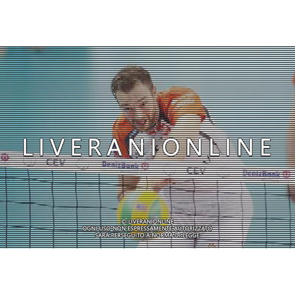 12.02.2015 Jastrzebie Zdroj sport siatkowka mezczyzn Liga Mistrzow 2015 , 2015 CEV DenizBank Volleyball Champions League - Men . Jastrzebski Wegiel (biale) - Sir Safety Perugia (czerwone) n/z. Michal Lasko . Fot. Tomasz Wantula / EDYTOR.net/NEWSPIX.PL --- Newspix.pl /Agenzia Aldo Liverani sas - ITALY ONLY - EDITORIAL USE ONLY *** Local Caption *** www.newspix.pl mail us: info@newspix.pl call us: 0048 022 23 22 222 --- Polish Picture Agency by Ringier Axel Springer Poland