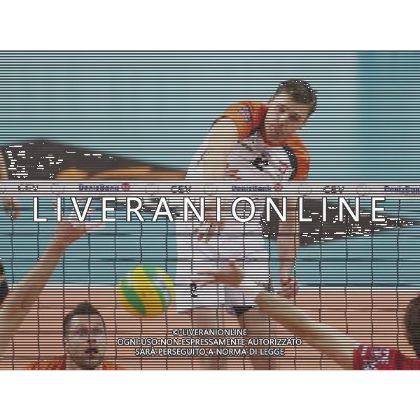 12.02.2015 Jastrzebie Zdroj sport siatkowka mezczyzn Liga Mistrzow 2015 , 2015 CEV DenizBank Volleyball Champions League - Men . Jastrzebski Wegiel (biale) - Sir Safety Perugia (czerwone) n/z. Krzysztof Gierczynski . Fot. Tomasz Wantula / EDYTOR.net/NEWSPIX.PL --- Newspix.pl /Agenzia Aldo Liverani sas - ITALY ONLY - EDITORIAL USE ONLY *** Local Caption *** www.newspix.pl mail us: info@newspix.pl call us: 0048 022 23 22 222 --- Polish Picture Agency by Ringier Axel Springer Poland